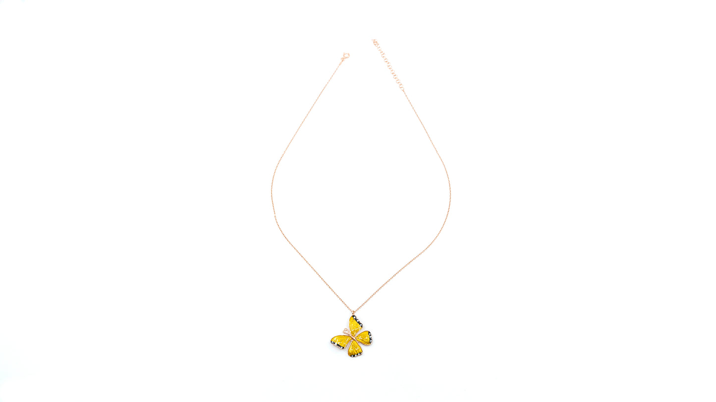 Yellow Butterfly Necklace - shopzeyzey