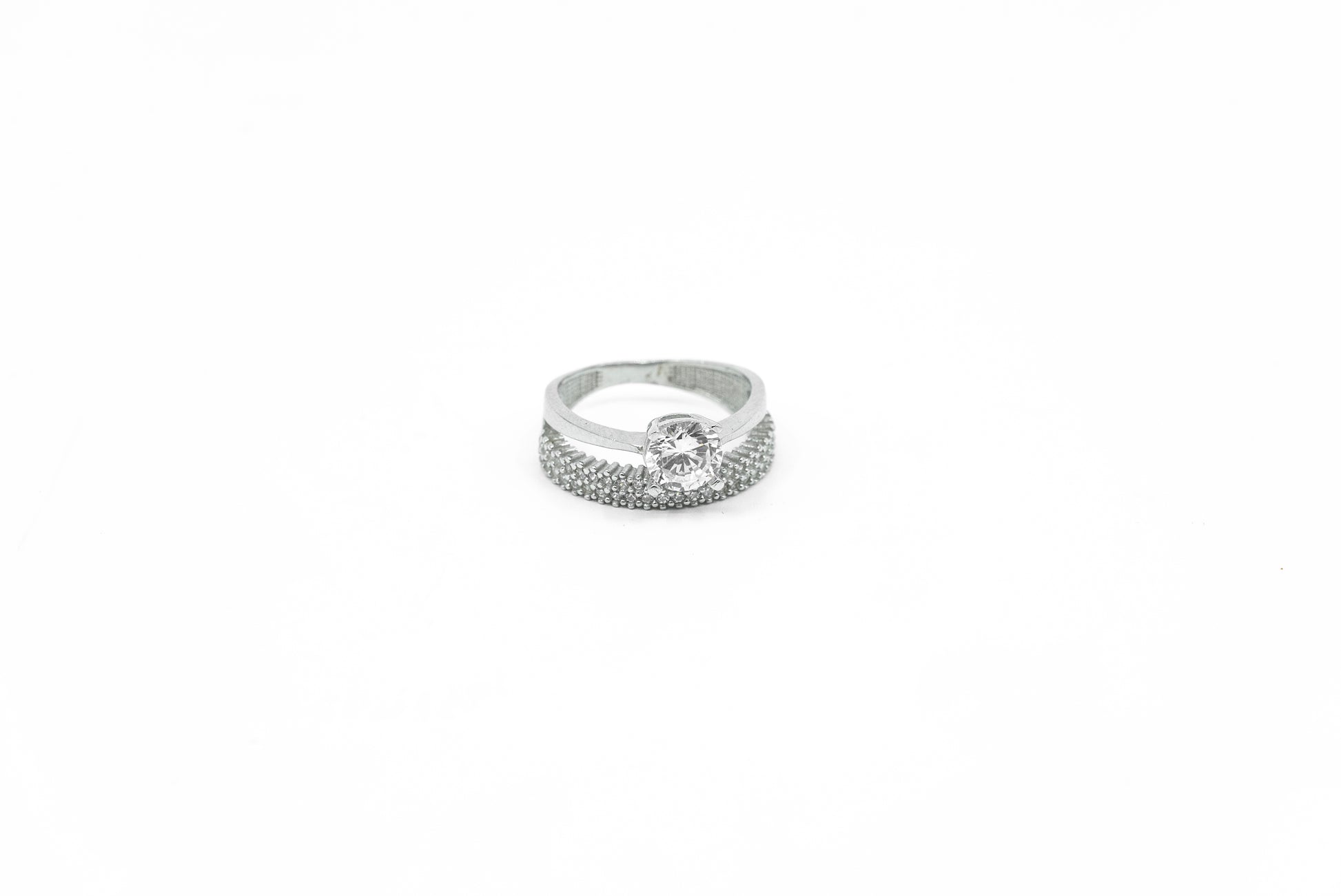 Double CZ Sterling Silver Ring - shopzeyzey