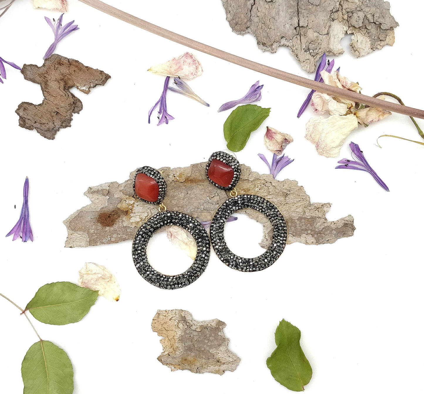 Ruby Round Earrings - shopzeyzey